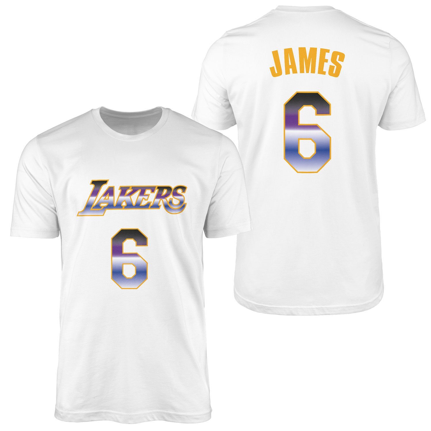 LeBron James 6 Lakers Gradient Forma Tişört XL - Beyaz