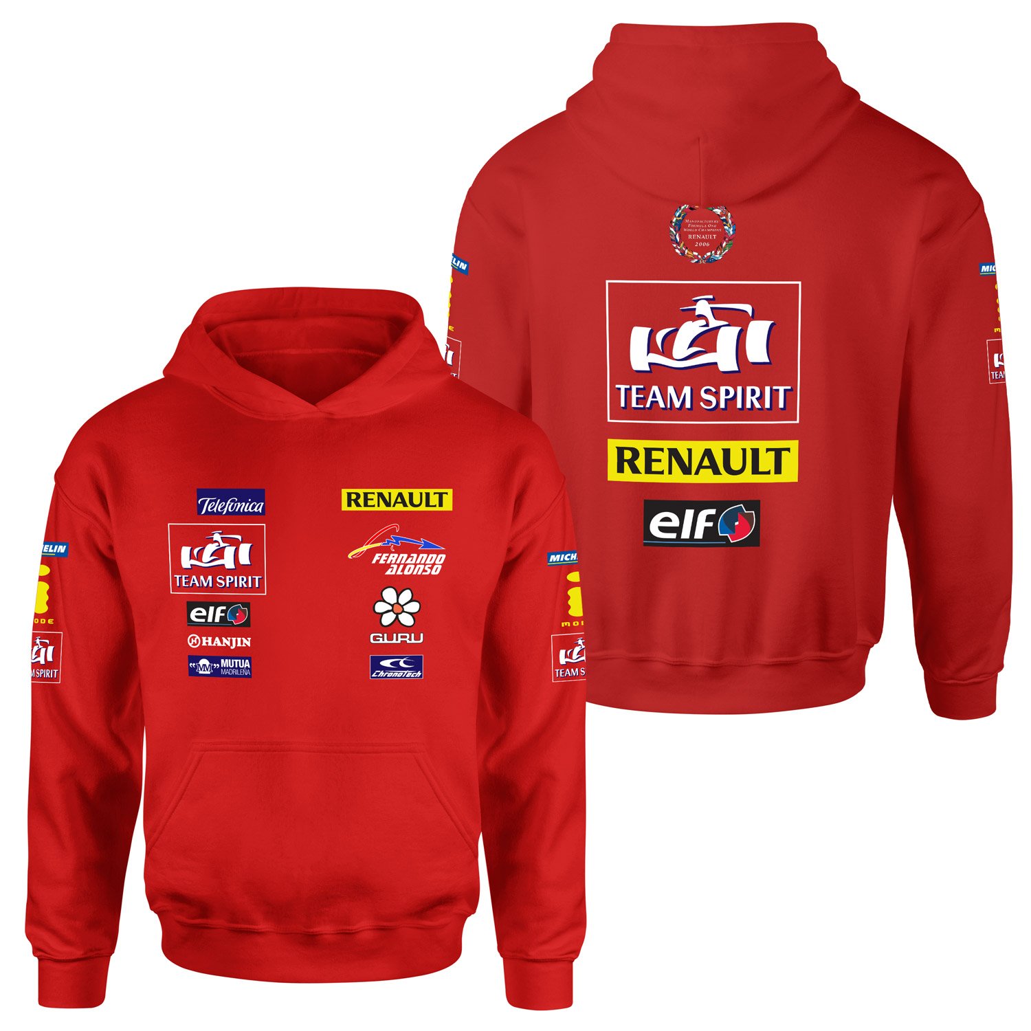 Renault Team Spirit Vintage Teamline Hoodie L - Kırmızı