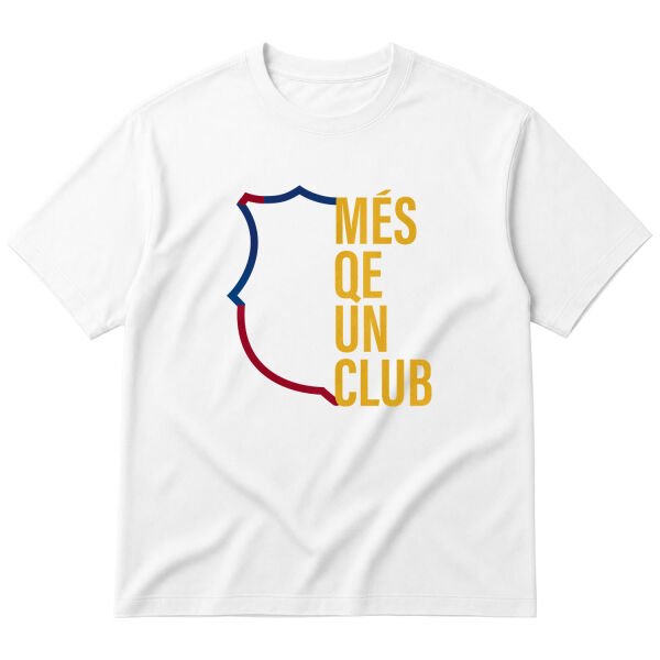 Més que un Club | FC Barcelona Oversize Tişört M - Beyaz