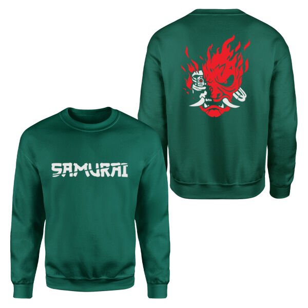 Wake Up, Samurai | CYBERPUNK Sweatshirt XL - Nefti Yeşili