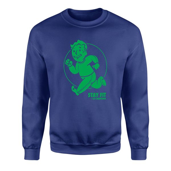 Vault Boy Stay Fit Sweatshirt XL - İndigo Mavisi