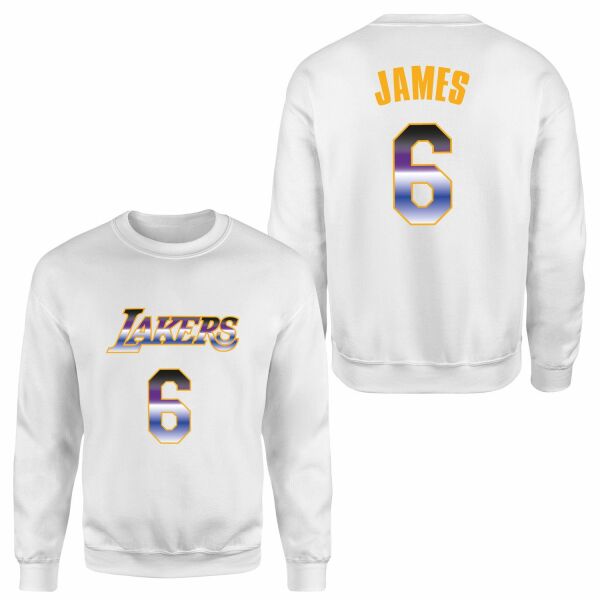 LeBron James 6 Lakers Gradient Forma Sweatshirt XL - Beyaz
