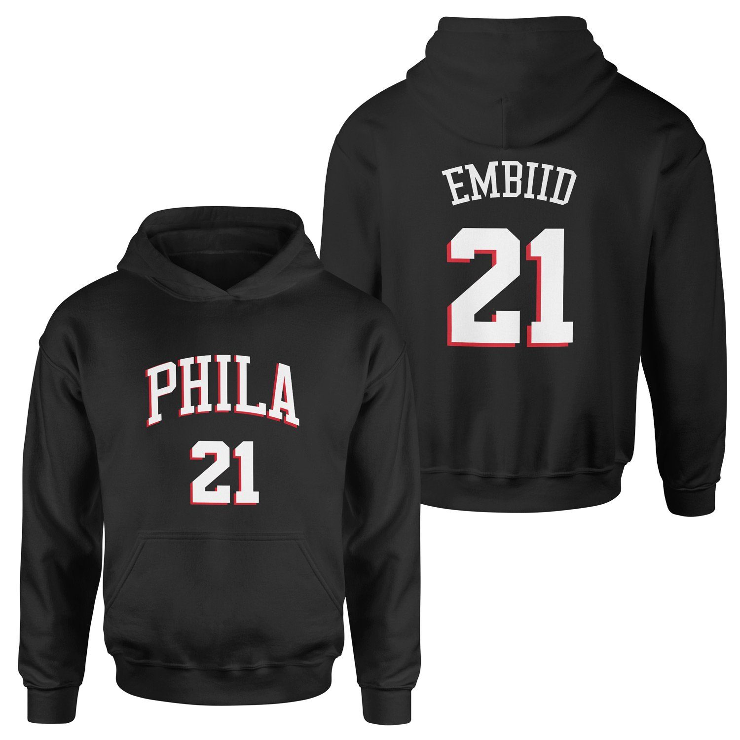 Joel Embiid Philadelphia Forma Hoodie XL - Siyah