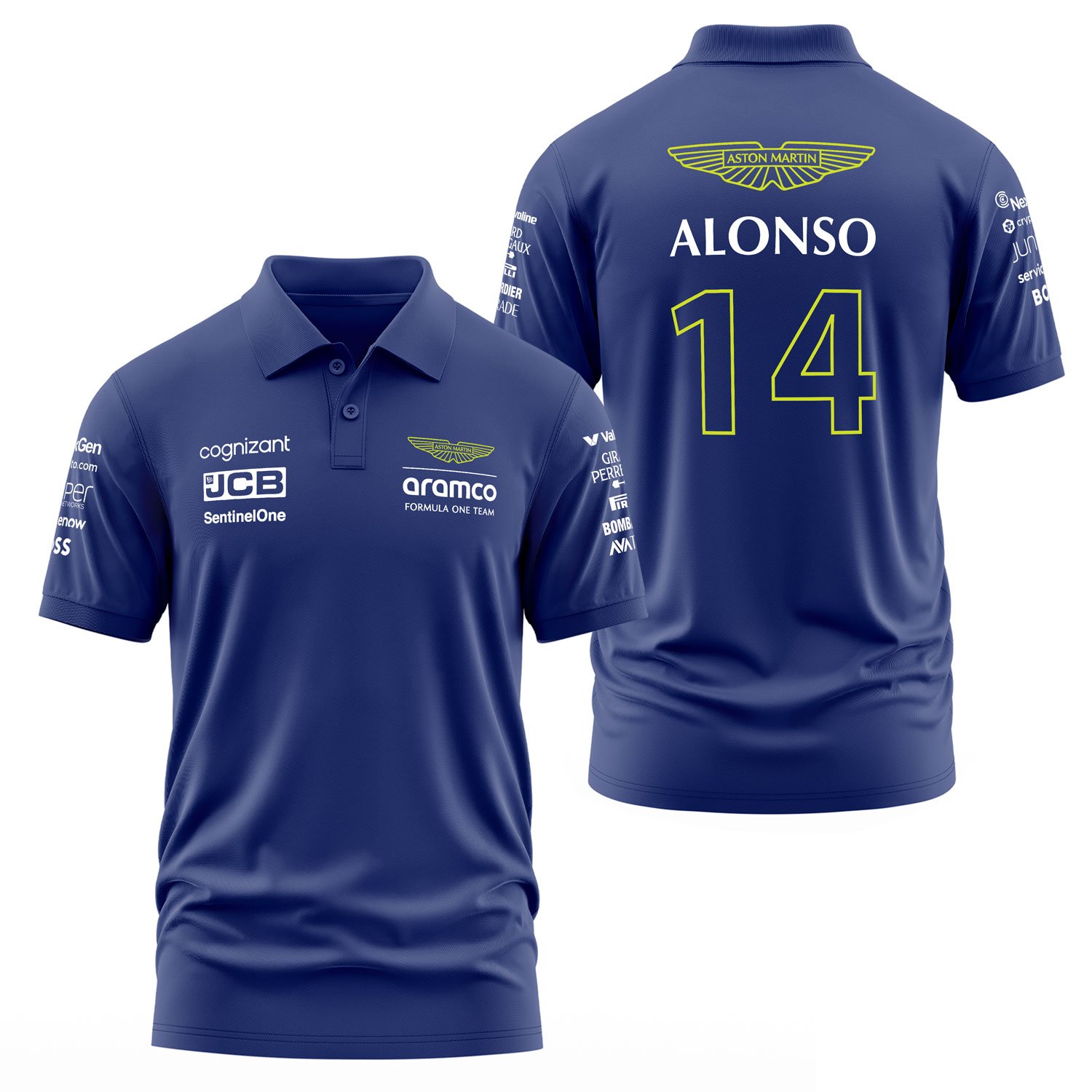 Fernando Alonso 14 | Aston Martin Polo Tişört L - İndigo Mavisi