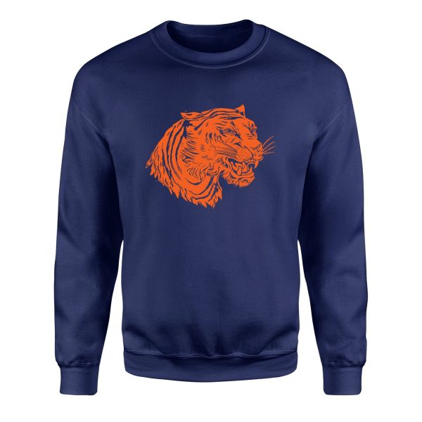 Clemson Tiger Print Sweatshirt M - İndigo Mavisi