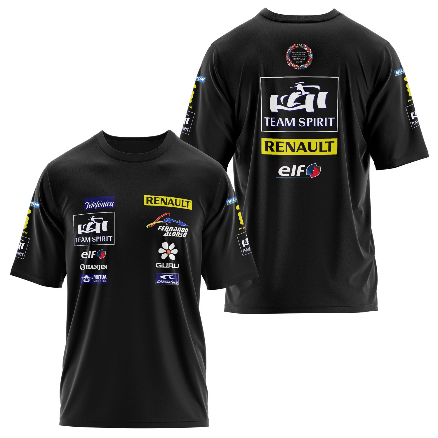 Renault Team Spirit Vintage Teamline Oversize Tişört S - Siyah