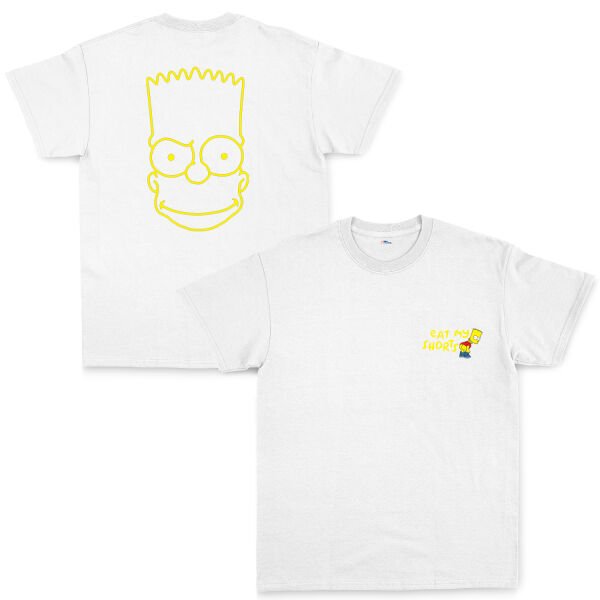 Eat My Shorts Bart Simpson Tişört XL - Beyaz