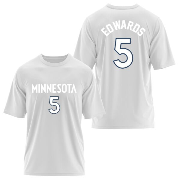 Anthony Edwards Minnesota Jersey Oversize Tişört M - Beyaz