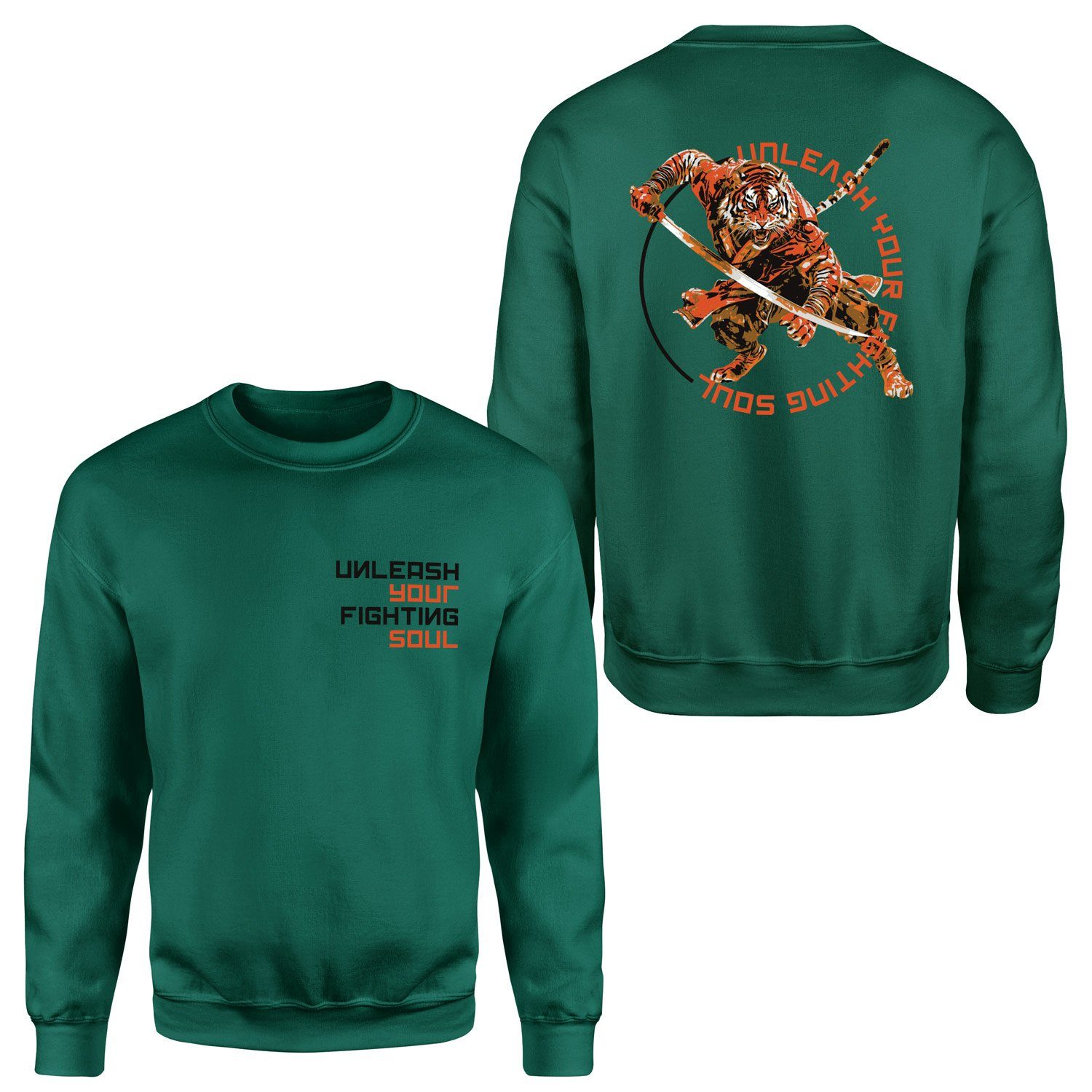 Unleash Your Fighting Soul | Siberian Tiger Sweatshirt L - Nefti Yeşili