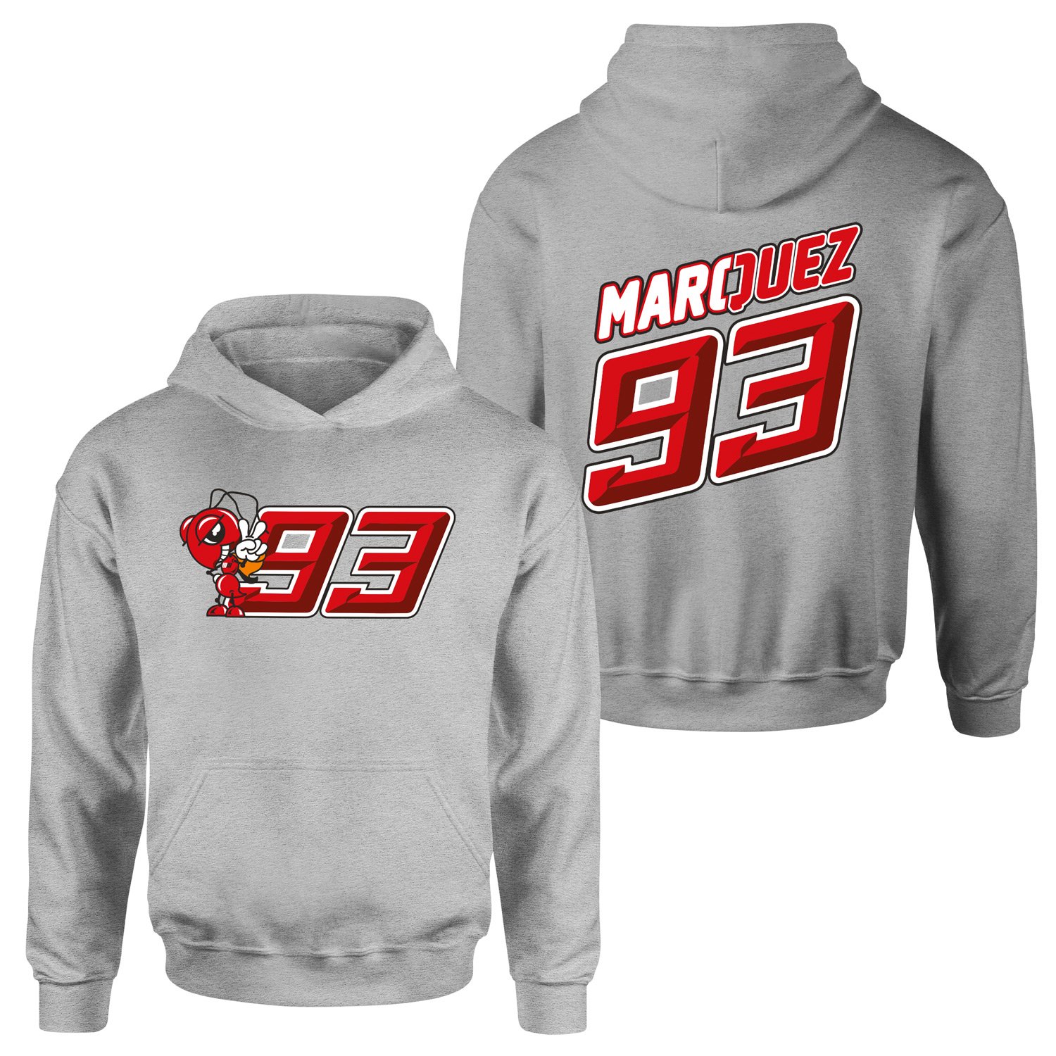 Marc Marquez 93 Hoodie M - Gri