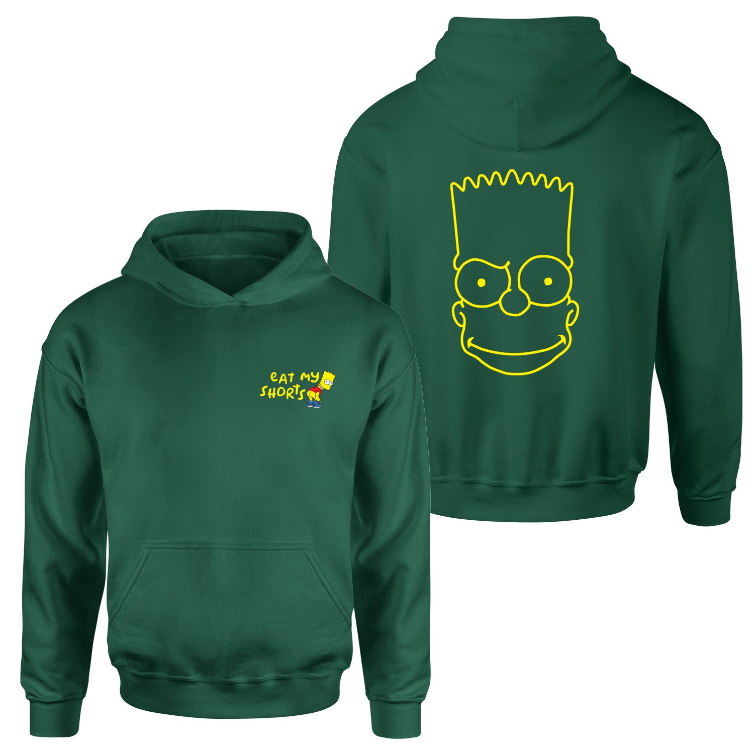 Eat My Shorts Bart Simpson Hoodie XXL - Nefti Yeşili