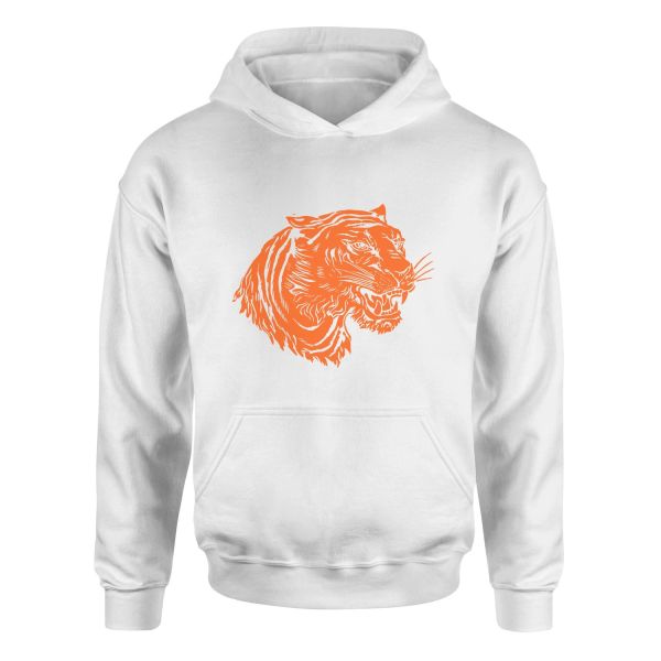 Clemson Tiger Print Hoodie L - Beyaz