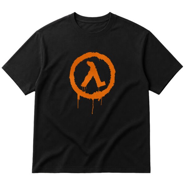 Half-Life Spray Oversize Tişört XL - Siyah