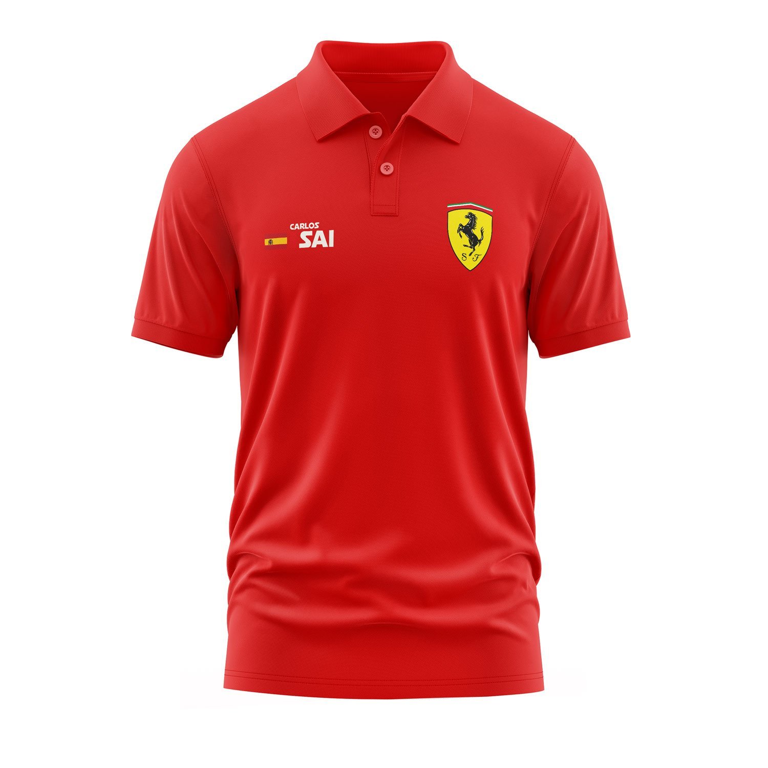 Carlos Sainz Ferrari Name Tag Polo Tişört