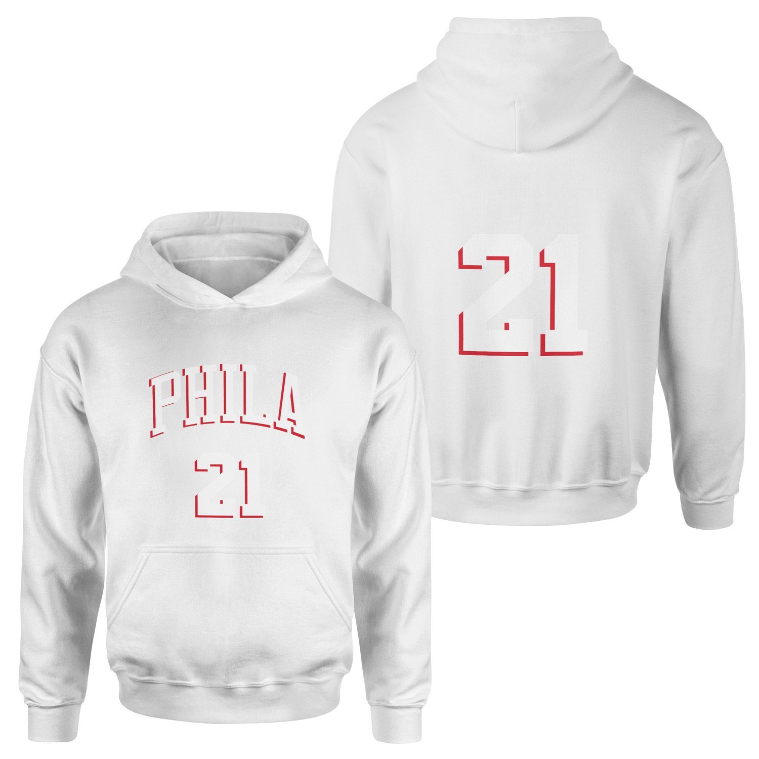 Joel Embiid Philadelphia Forma Hoodie XL - Beyaz