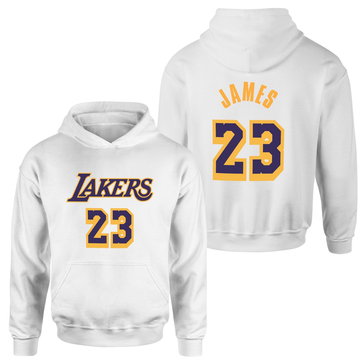 LeBron James 23 Lakers Hoodie XL - Beyaz