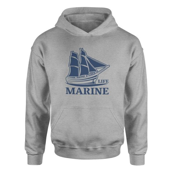 Marine Life Denizci Hoodie XL - Gri