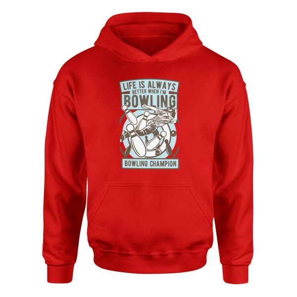 Bowling Champion Hoodie M - Kırmızı