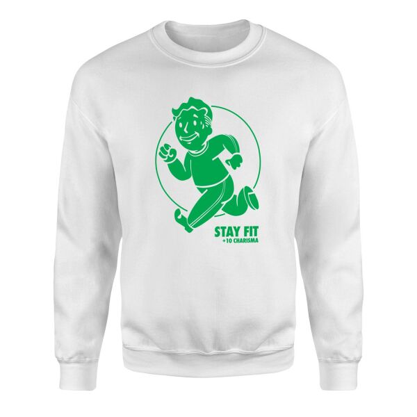 Vault Boy Stay Fit Sweatshirt M - Beyaz