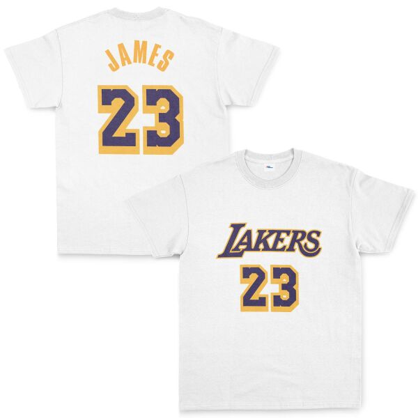 LeBron James 23 Lakers Tişört L - Beyaz