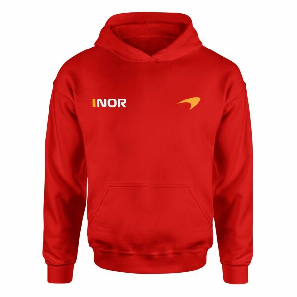 Lando Norris #NOR ID McLaren Racing Hoodie S - Kırmızı