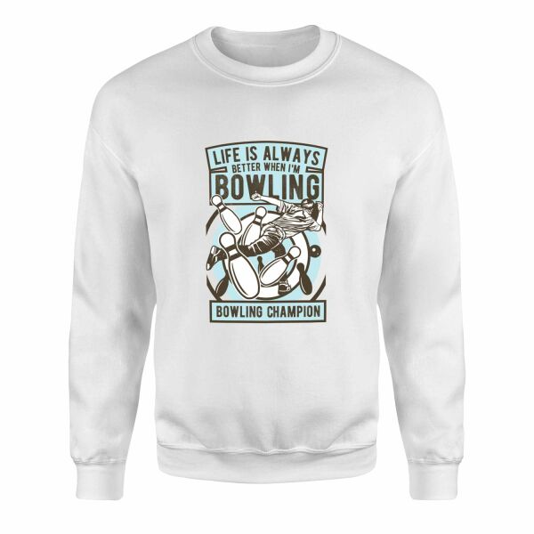 Bowling Champion Sweatshirt XL - Beyaz
