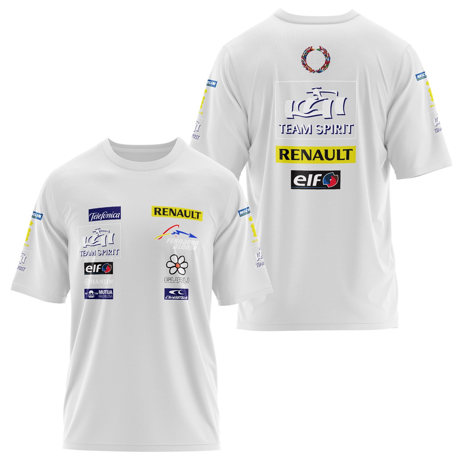 Renault Team Spirit Vintage Teamline Oversize Tişört XL - Beyaz