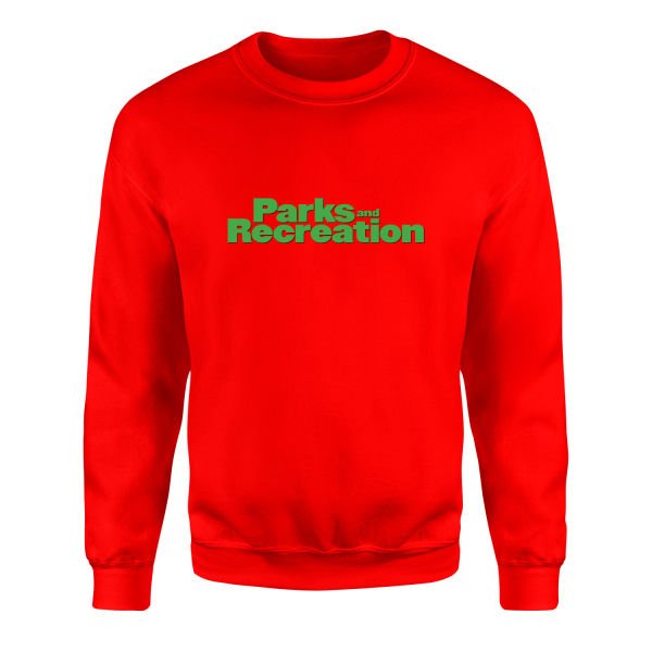 Parks and Recreation Sweatshirt M - Kırmızı