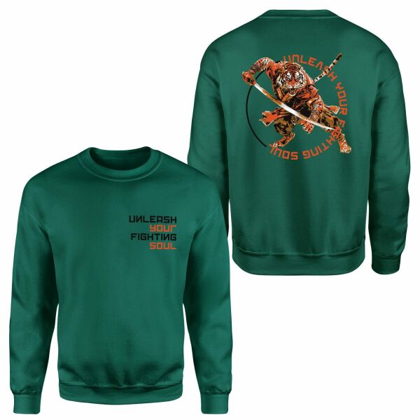 Unleash Your Fighting Soul | Siberian Tiger Sweatshirt XXL - Nefti Yeşili