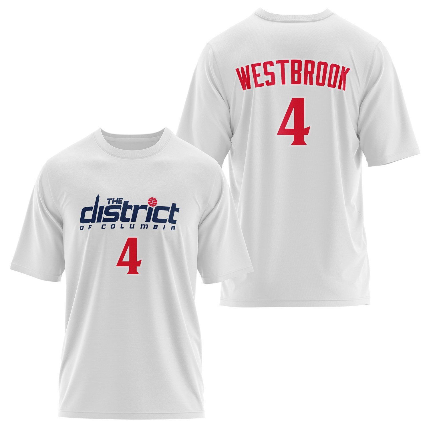 Russell Westbrook Wizards Forma Oversize Tişört XL - Beyaz