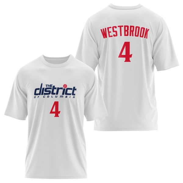 Russell Westbrook Wizards Forma Oversize Tişört XL - Beyaz