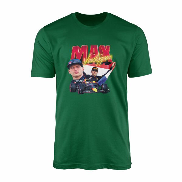 Max Verstappen Champion Tişört L - Nefti Yeşili