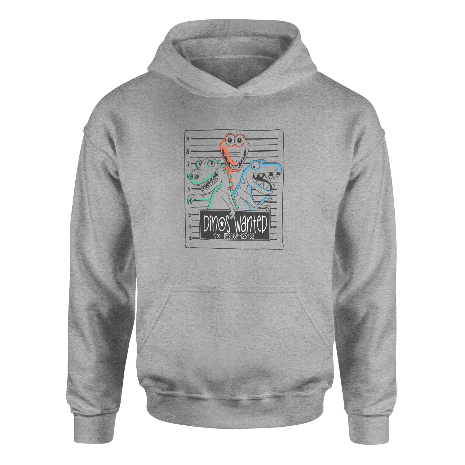 Dinos Wanted Hoodie XXL - Gri