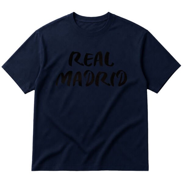 Real Madrid C Oversize Tişört M - İndigo Mavisi