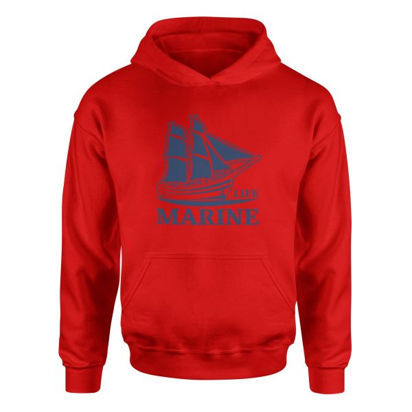 Marine Life Denizci Hoodie L - Kırmızı