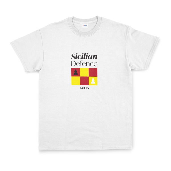 Sicilian Defence Tişört L - Beyaz