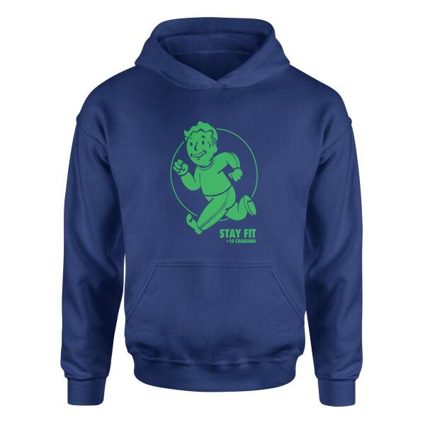 Vault Boy Stay Fit Hoodie M - İndigo Mavisi