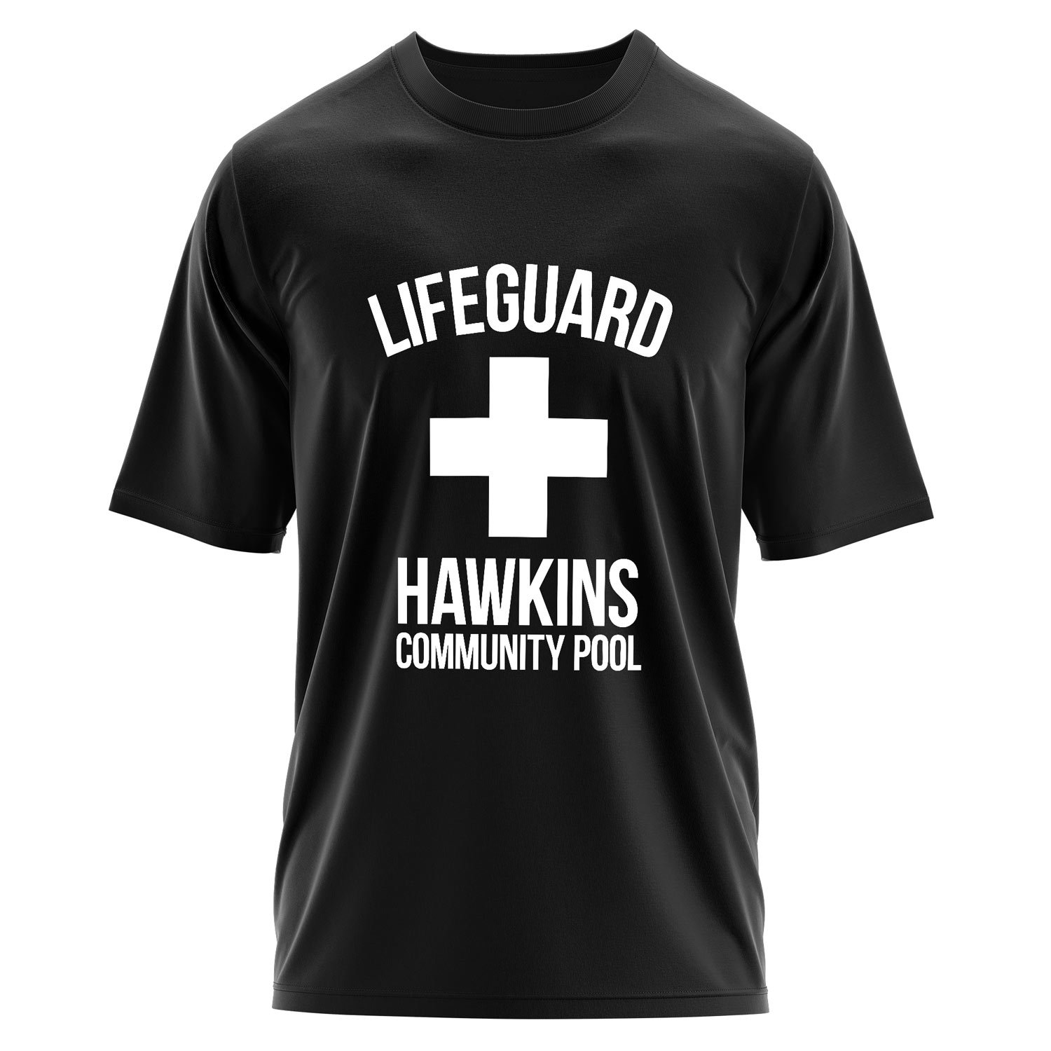 Hawkins Community Pool Lifeguard Oversize Tişört S - Siyah
