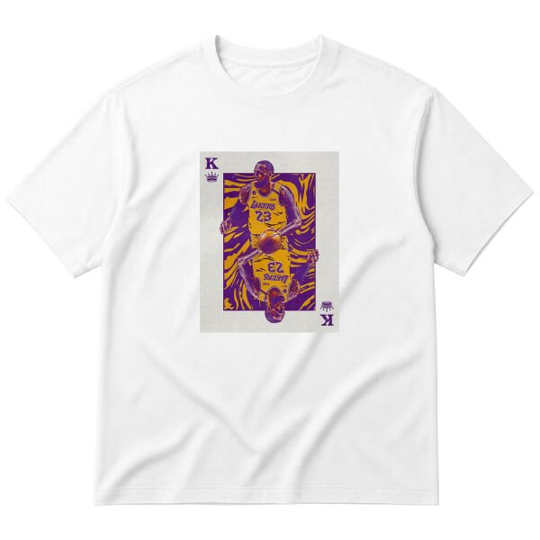 King James Card Oversize Tişört S - Beyaz