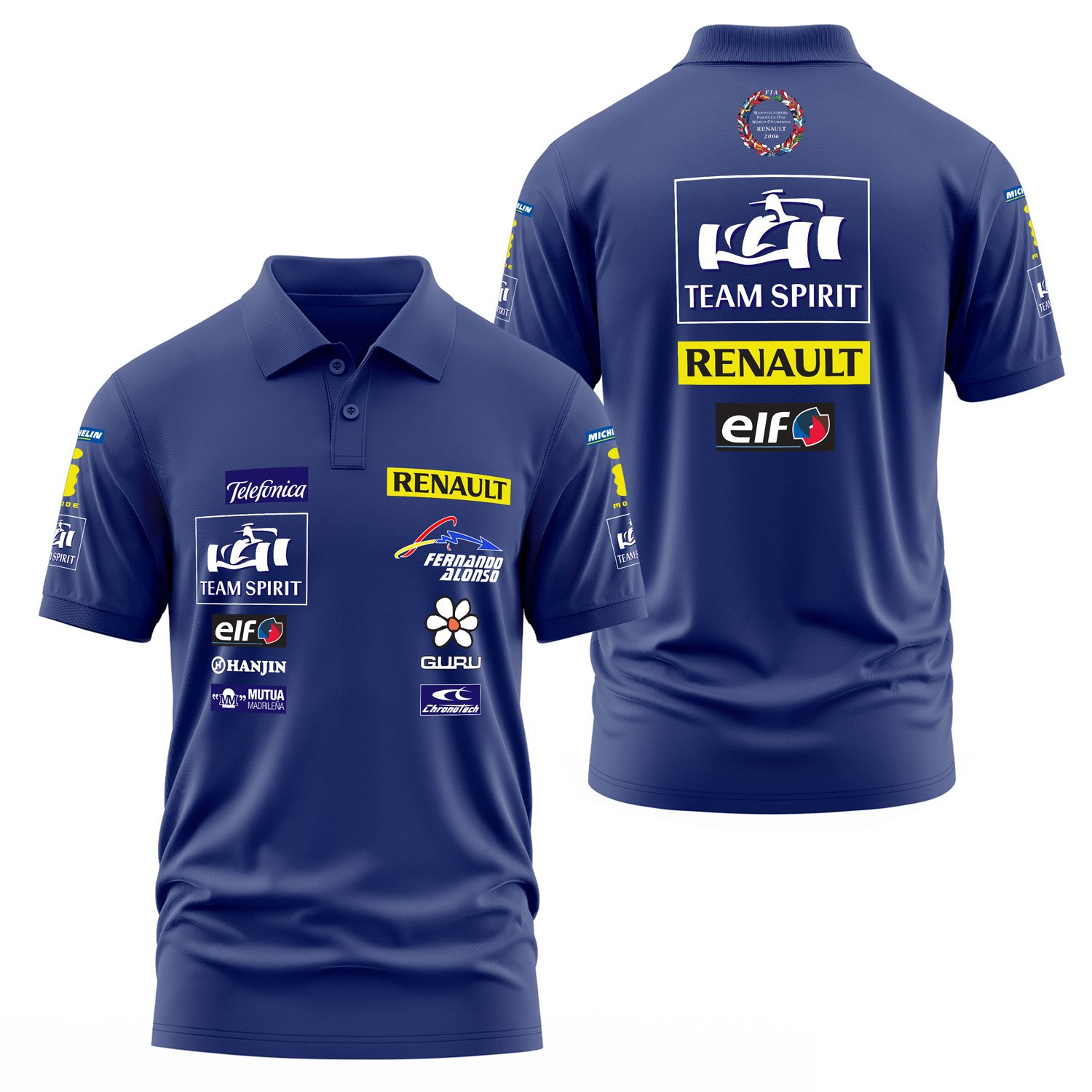 Renault Team Spirit Vintage Teamline Polo Tişört XXL - İndigo Mavisi