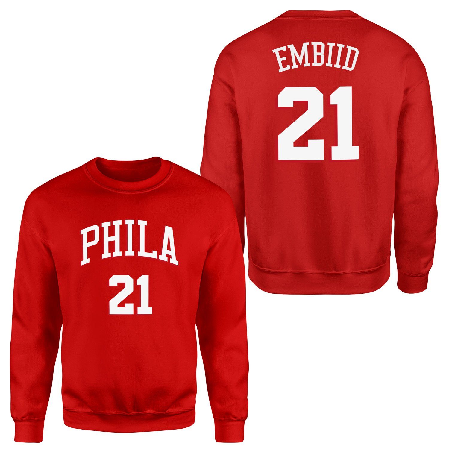 Joel Embiid Philadelphia Forma Sweatshirt XL - Kırmızı
