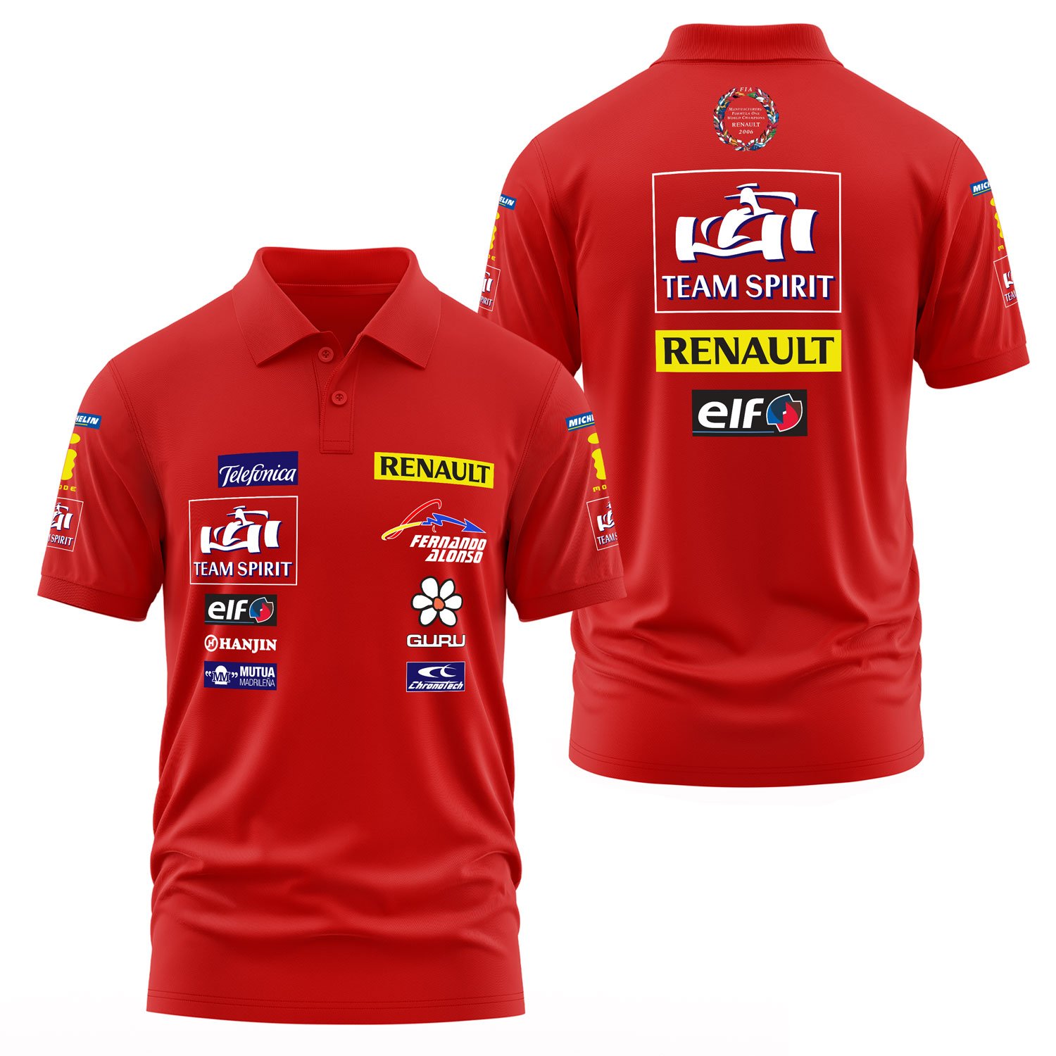 Renault Team Spirit Vintage Teamline Polo Tişört S - Kırmızı