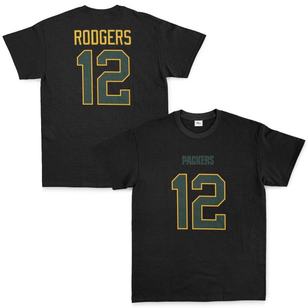 Aaron Rodgers Green Bay Packers Tişört XXL - Siyah