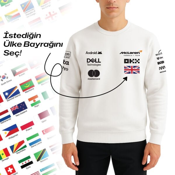 McLaren Racing 2025 Kişiselleştirilebilir Sweatshirt