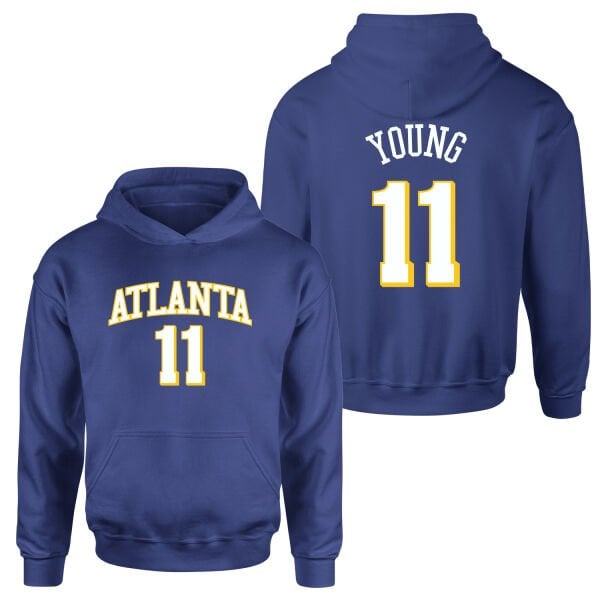 Trae Young 11 Atlanta Jersey Hoodie S - İndigo Mavisi
