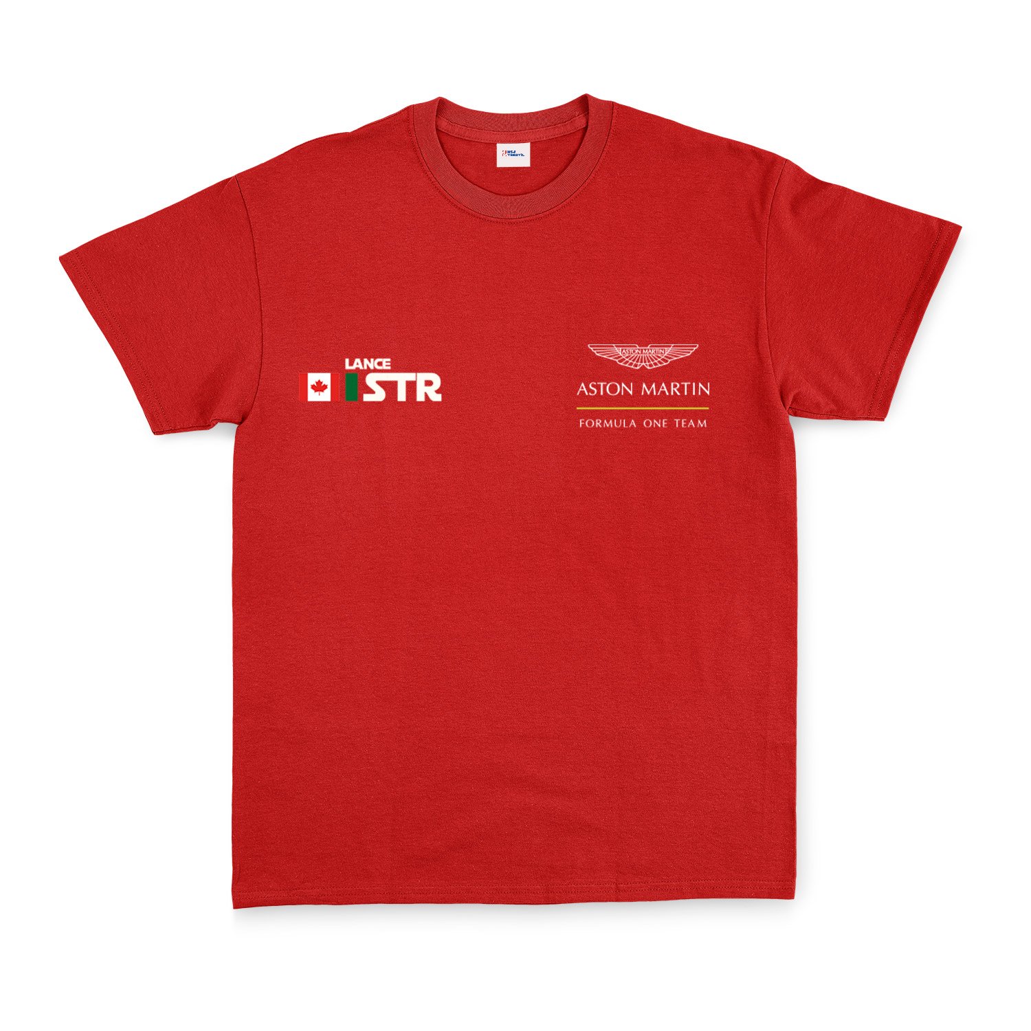 Lance Stroll Name Tag Aston Martin Tişört S - Kırmızı