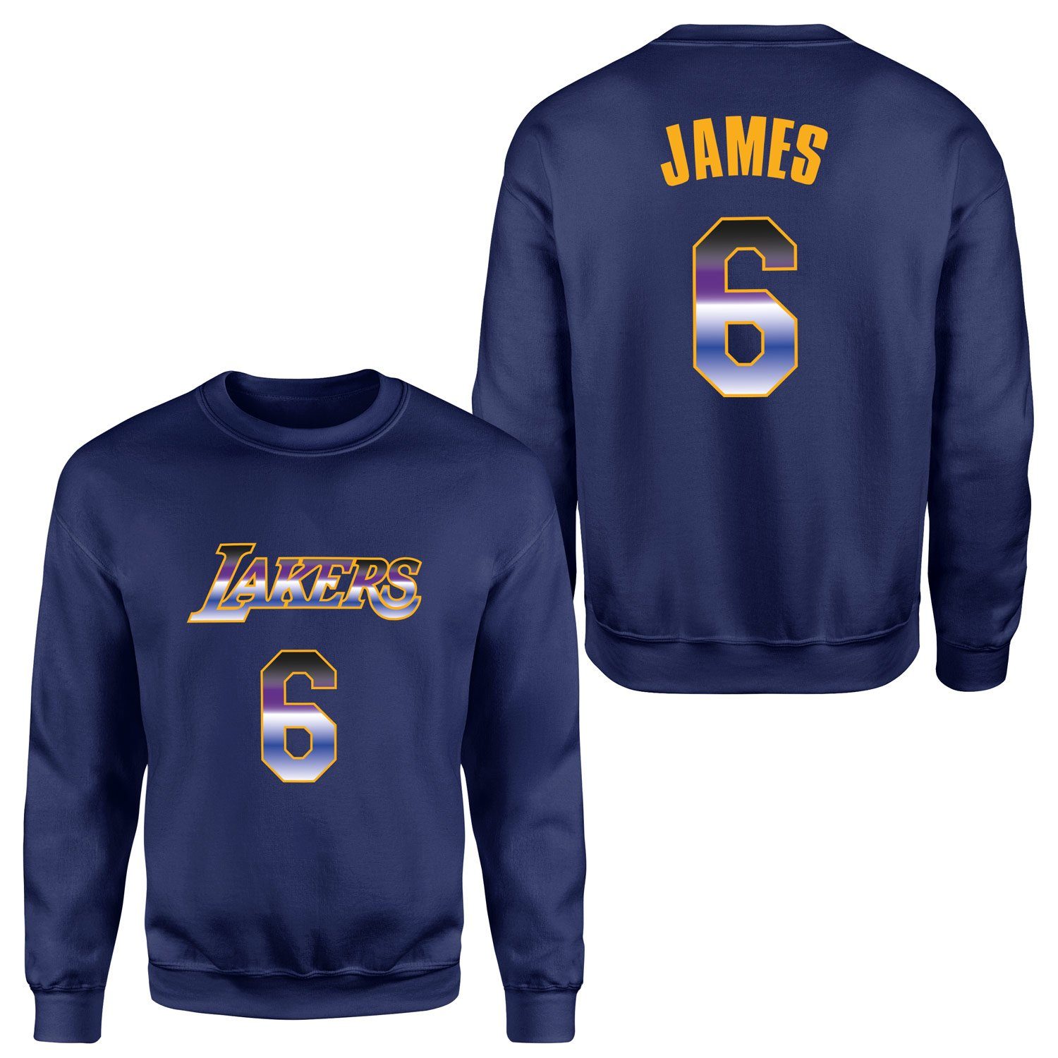 LeBron James 6 Lakers Gradient Forma Sweatshirt XXL - İndigo Mavisi