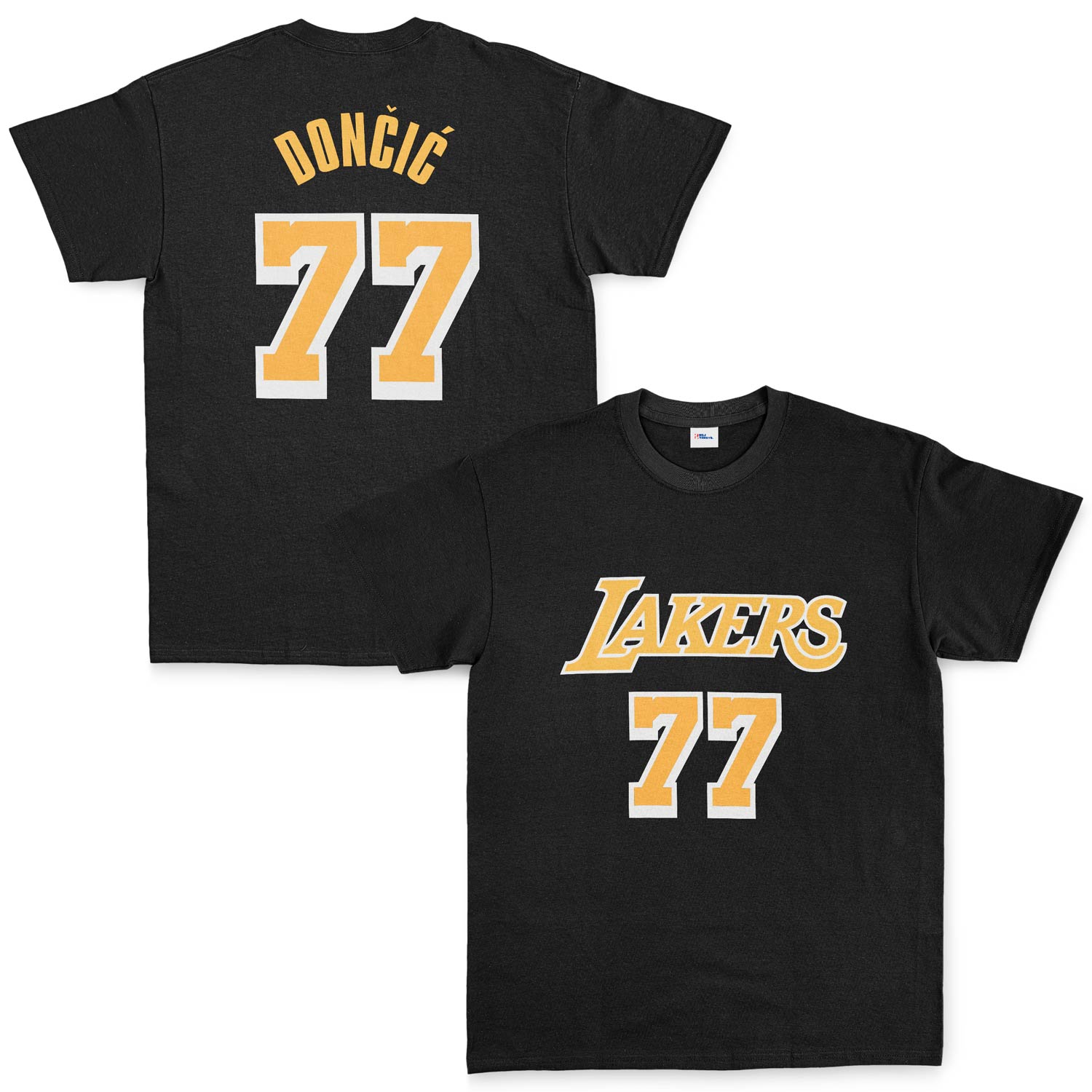 Luka Doncic 77 Lakers White Tişört S - Siyah