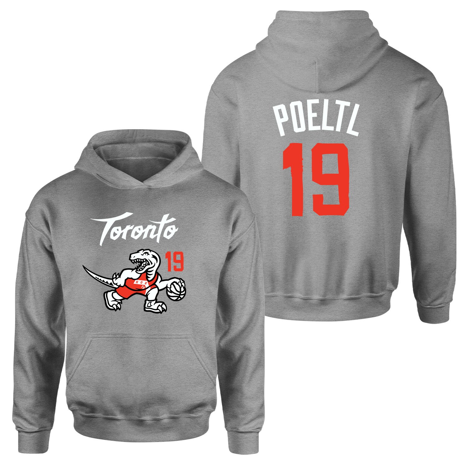 Jakob Poeltl 19 City Edition Raptors Hoodie XL - Gri