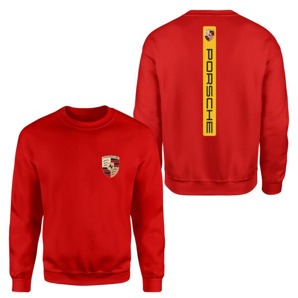 Porsche V Graphic Racing Yellow Sweatshirt S - Kırmızı